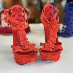 CASADEI SUEDE PLATFORM SANDALS